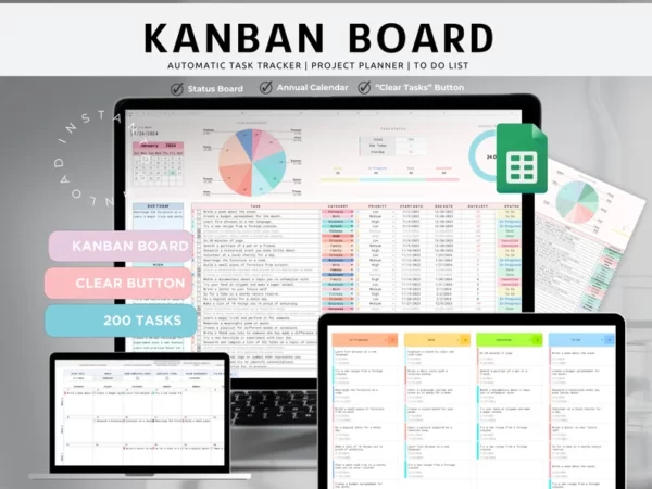 Kanban Board Google Sheets, To Do List Template, Task Priority Tracker ...
